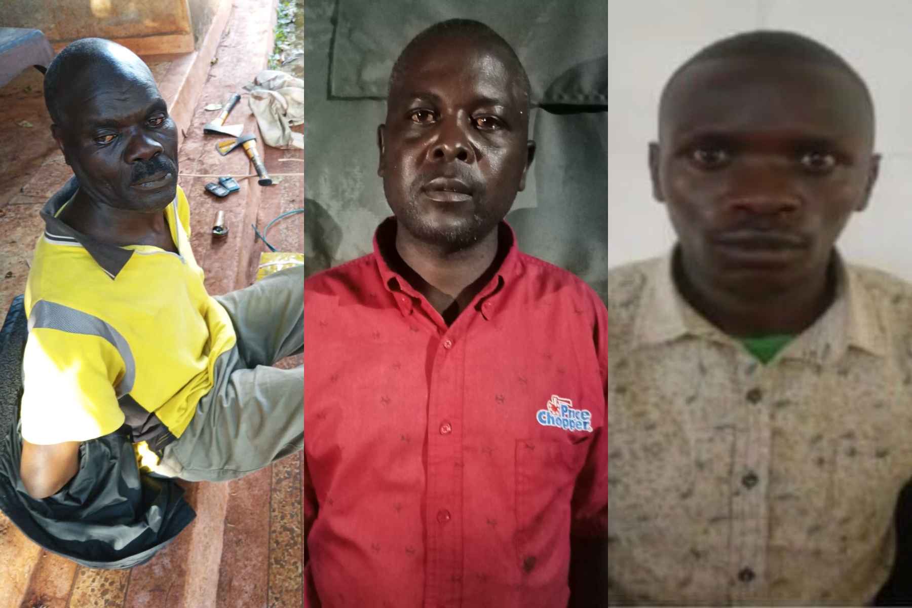 Photo collage of three suspects arrested by DCI.